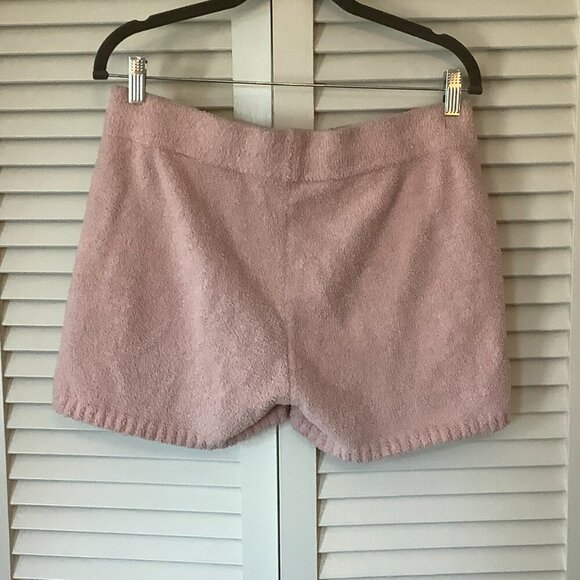 UGG women's Noreen shorts medium pink fuzzy fleece drawstring plush - Picture 4 of 7